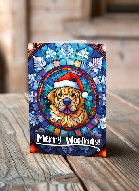 Shar Pei in a Santa Hat Christmas Card